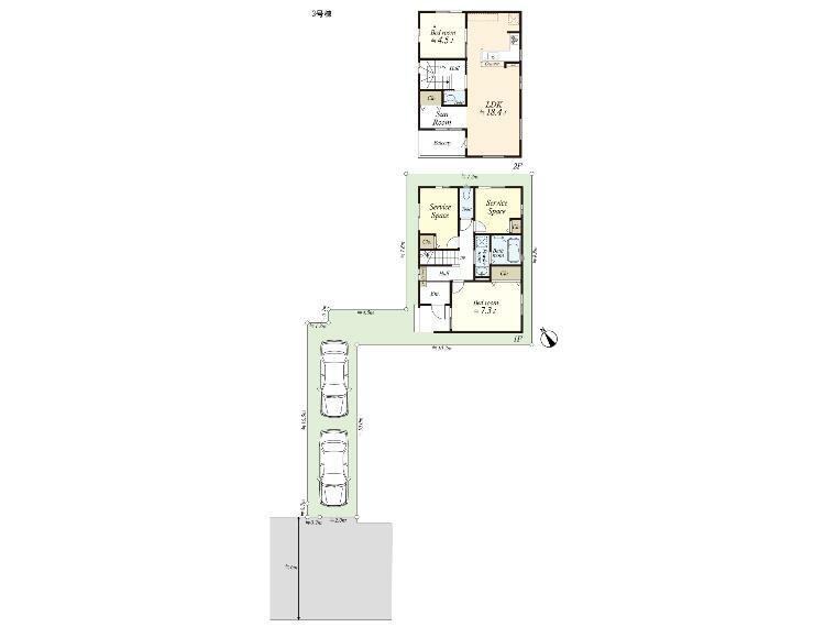 間取り図 閑静で緑豊かな住宅地に33坪以上の広々とした敷地の邸宅です。