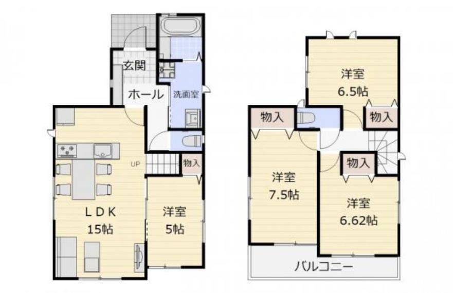 間取り図 ご家族みんながゆったりくつろげる広々リビング