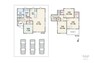 間取り図 間取りは延床面積96.46平米の4LDK。各居室と1階廊下に収納スペースが設けられたプラン。LDKと和室が続き間になっており、繋げて使うこともできます。