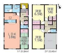【2号棟間取り図】4LDK　建物面積105.30平米（31.90坪）