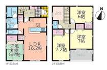 【3号棟間取り図】4LDK＋ワークスペース　建物面積106.10平米（32.15坪）