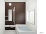【同仕様写真】浴室はハウステック製の新品のユニットバスに交換します。浴槽には滑り止めの凹凸があり、床は濡れた状態でも滑りにくい加工がされている安心設計です　色未定