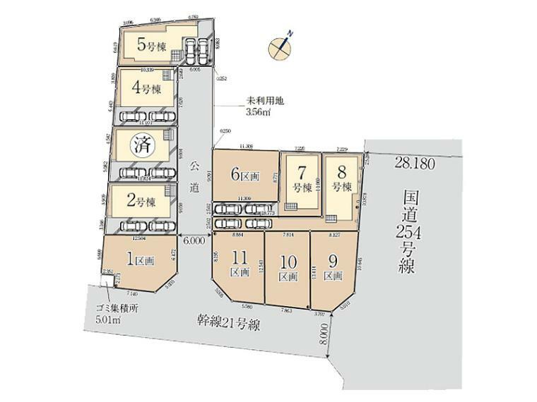 区画図 役所や図書館、学校などの公共施設 公園、スポーツ施設までをバランスよく配した「三芳町」。暮らしてから本当の良さを実感して頂ける立地です。