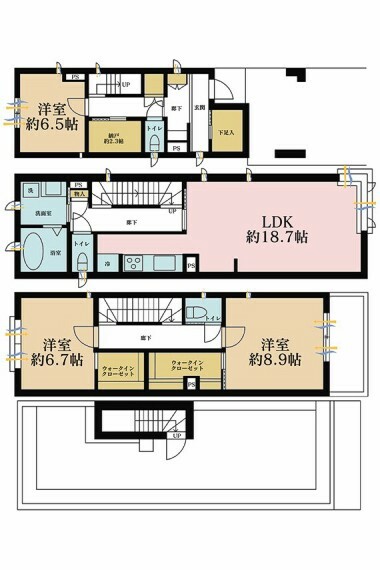 間取り図 3LDK、土地面積93.71m2、建物面積137.94m2