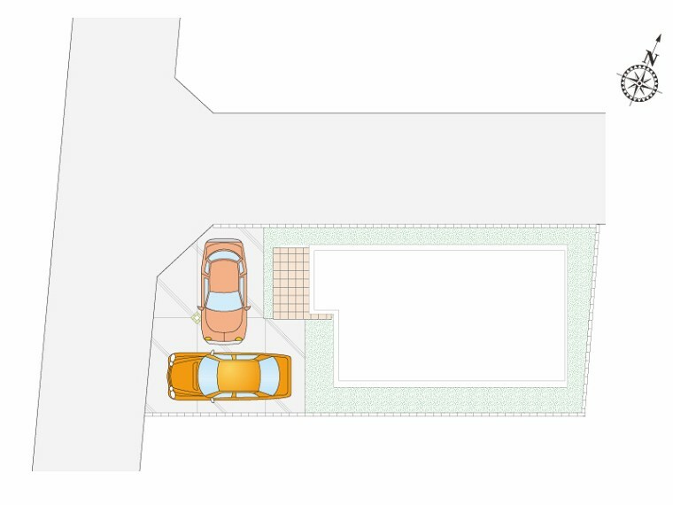 区画図 【A号棟　区画図】カースペースは2台分確保しました（車種による）