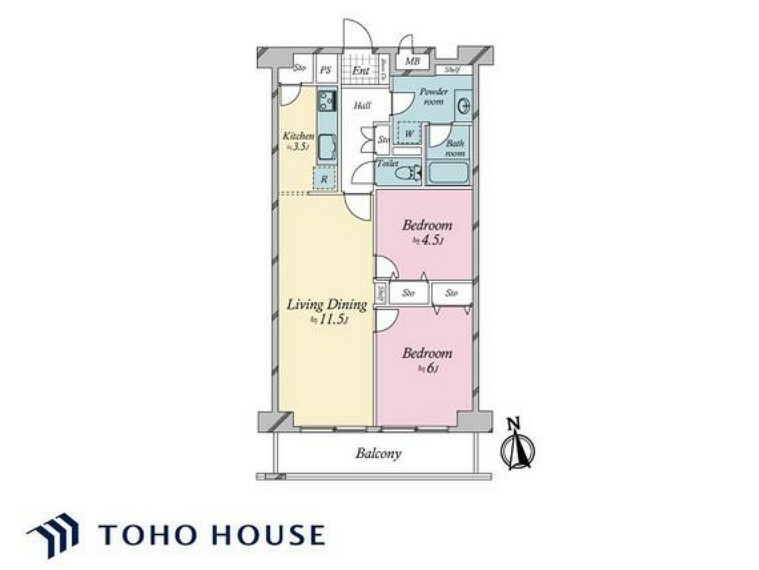 間取り図 日当たりや通風、使い勝手などを考慮された間取りです。仕様などの詳細はお問い合わせください。