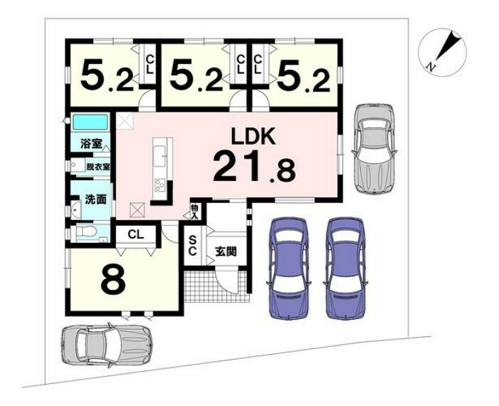 間取り図 4LDK！全室収納有 部屋数の多い間取りは、家族構成やライフステージの変化にも柔軟な対応が可能！