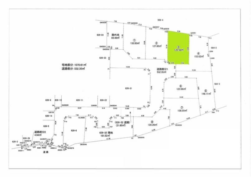 土地図面 3号地　125.58m2