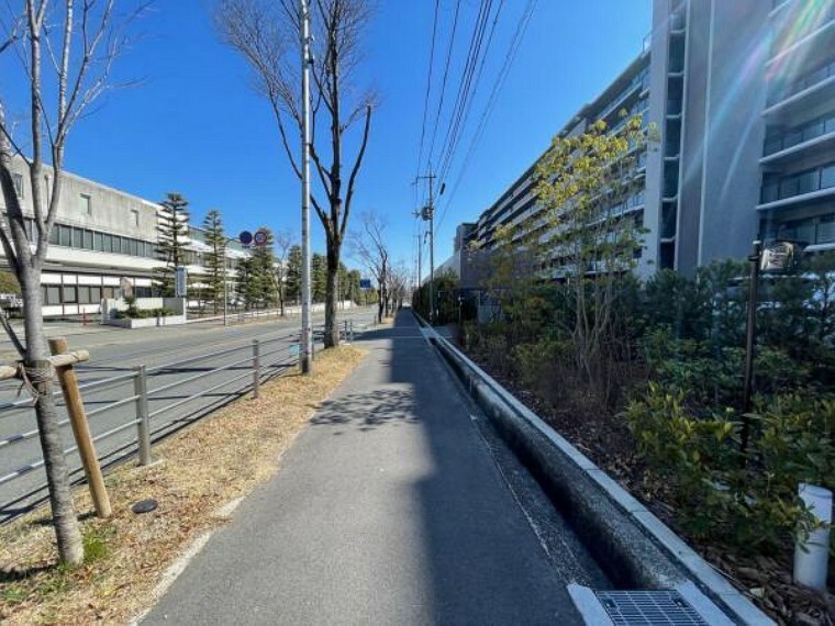 現況写真 前面道路は歩道も整備され、小さなお子様にも安心