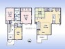 間取り図 木造2階建て2LDK＆部屋使用可能な納戸2室:4部屋として可。リビングと和室が続き間。