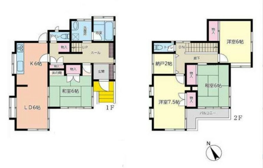 間取り図 土地面積109.09m2/建物面積104.05m2/4SLDK キッチン、ユニットバス、トイレ、洗面台交換済み！室内とても綺麗ですよ。