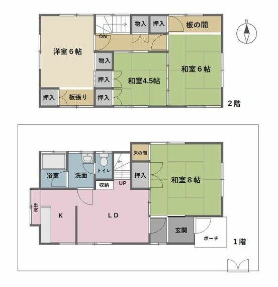 間取り図 2階には3部屋あり ～個々の個室としても ～テレワークスペースとしても 収納豊富なお住まい