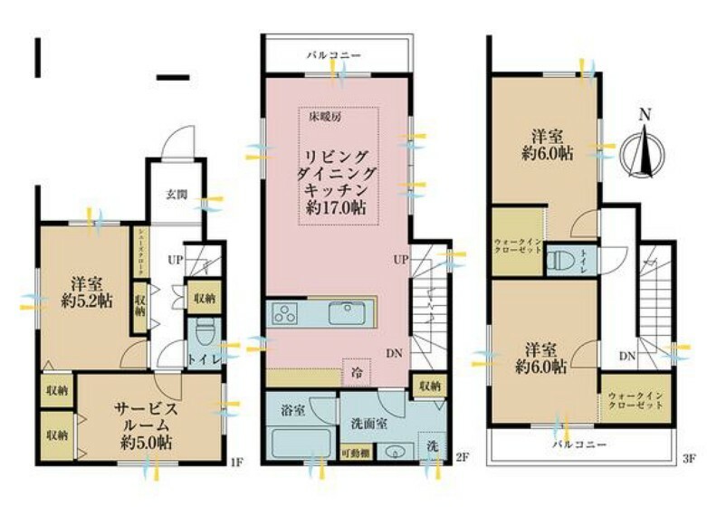 間取り図 3SLDK、土地面積66.33平米、建物面積112.93平米