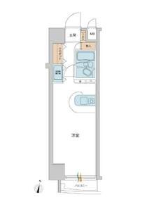 最上階・南向き22平米ワンルームのお部屋