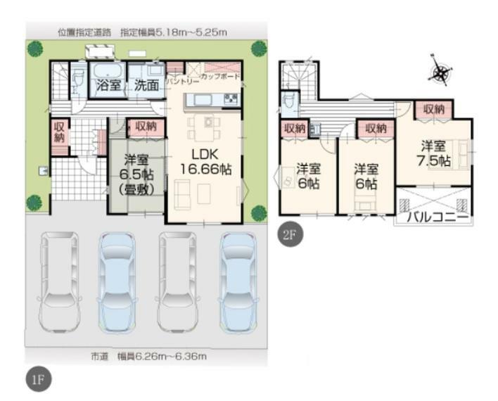 間取り図 【3号棟間取り図】4LDK＋パントリー＋SIC　建物面積107.65平米（32.62坪）
