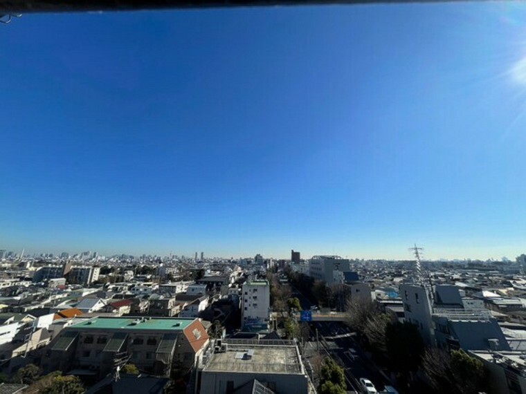 眺望 周辺は高い建物がなく青い空が遠くまで広がります。