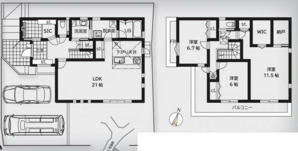 間取り図 全居室収納スペース付で広々住空間、地震に強い家