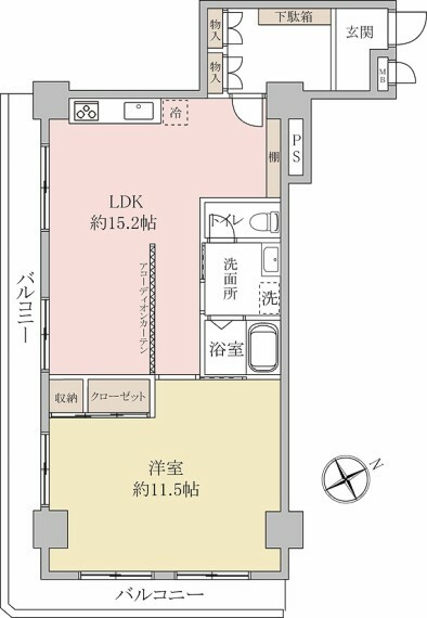 間取り図 1LDK/専有面積68.80平米