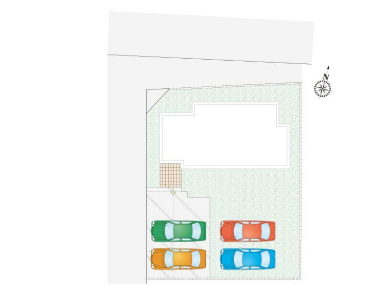 区画図 区画図　駐車4台可能!!ゆとりあるお庭つきです！