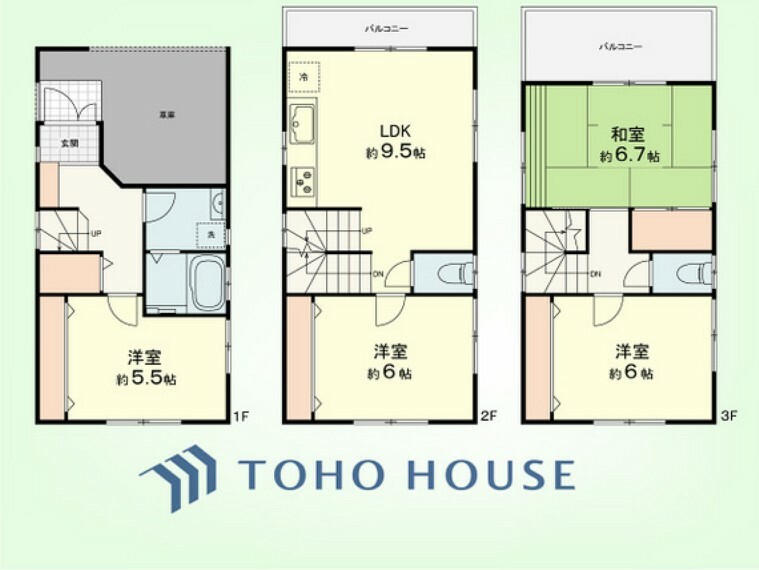 間取り図 4LDK　土地面積55.08平米、建物面積95.33平米