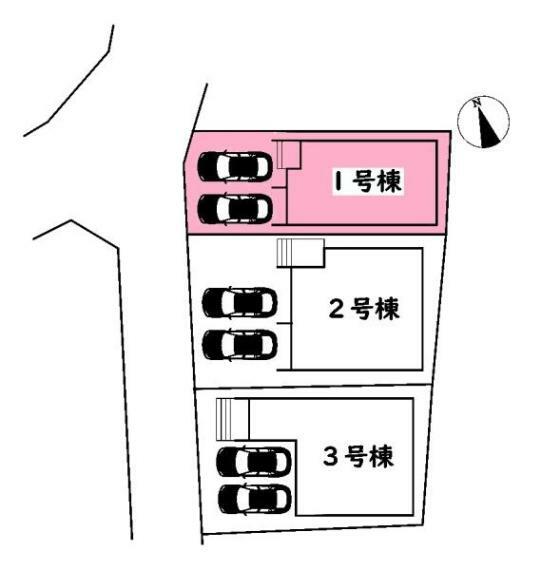 区画図 敷地面積:96.79平米　お車2台駐車可能です（車種による）