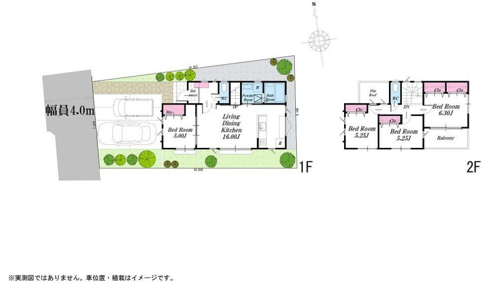 土地図面 （建物プラン例）丁寧な打ち合わせにてヒアリングを行い、お客様のお好きな間取をプランニングいたします。