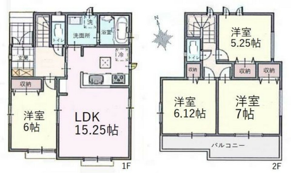 間取り図 建物面積:92.53平米、全室2面採光4LDK