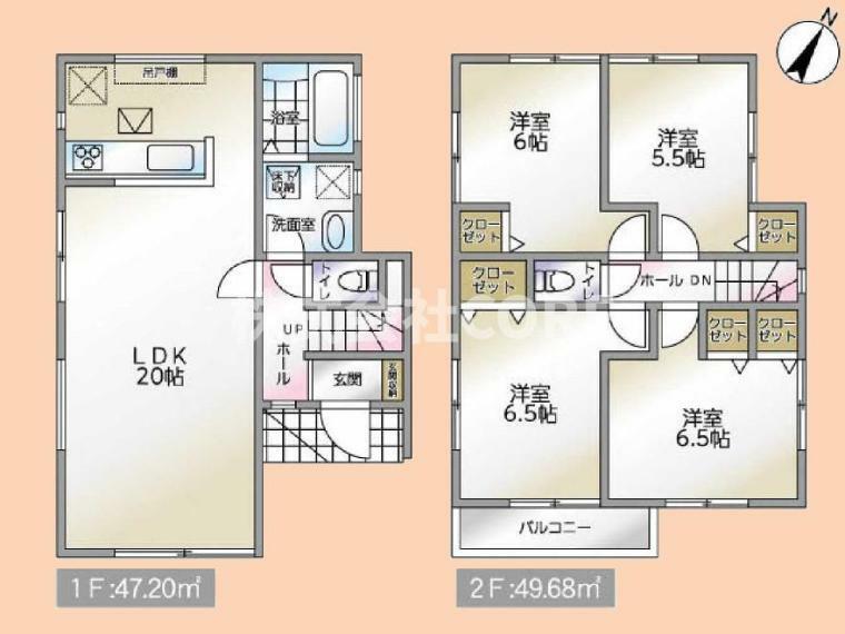 間取り図 リビングは広々20帖でゆったり寛げます 収納豊富で暮らしやすい4LDKです。