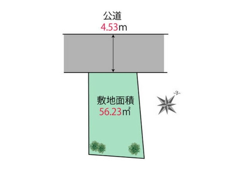 区画図 ■車庫入れも楽々　前面道路は4.5Mあります！