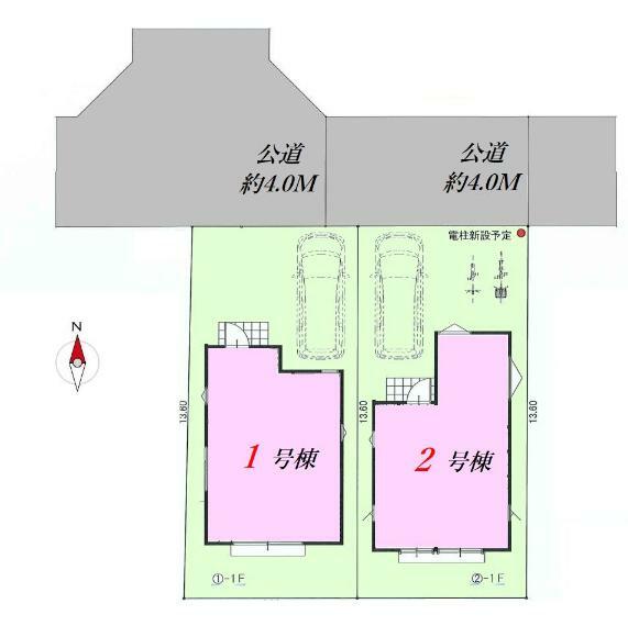 区画図 対象区画は1号棟です