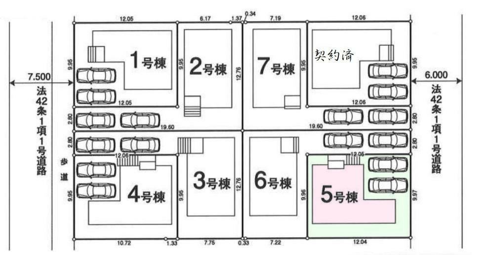 土地図面 全8棟です。