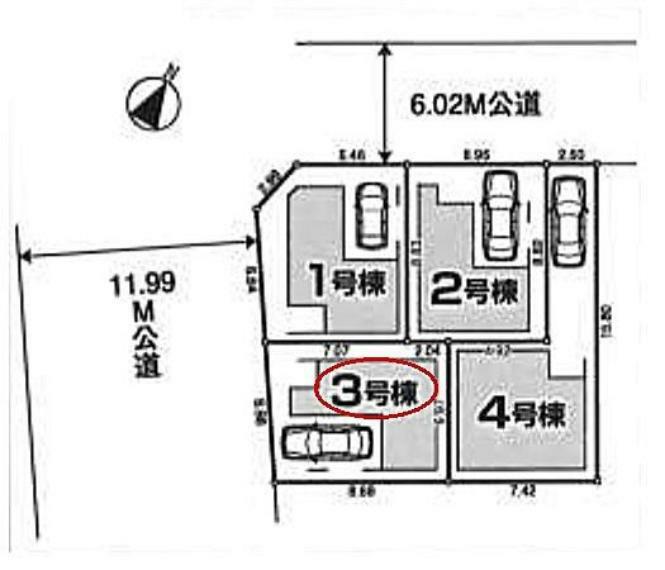 区画図 【区画図】カースペース1台分あります。東武東上線「ふじみ野」駅まで徒歩5分！暮らしやすいエリアです！