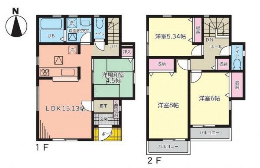 間取り図 水廻りをまとめた間取りは、家事動線を短く生活をスムーズにします！