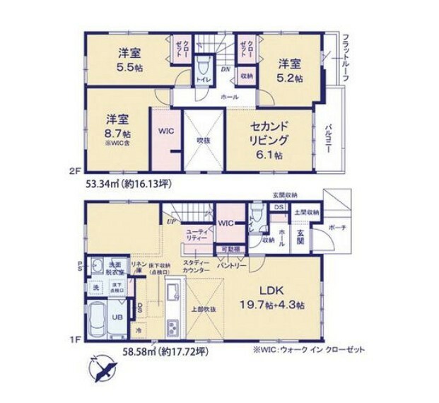 間取り図 3LLDK＋2WIC