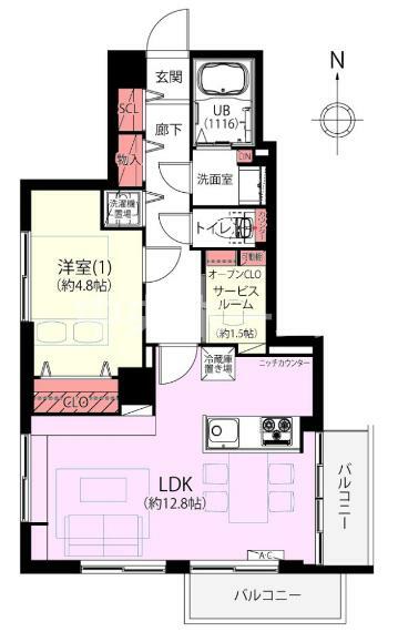 間取り図 5階部分・南東角部屋住戸につきまして日当たり・通風・眺望良好。新規リノベーションマンション。安心のアフターサービス付きですのでご購入後も安心して暮らせます。