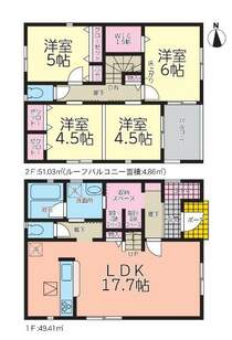 【3号棟間取り図】3LDK（4LDK可）＋収納スペース＋WIC＋SIC　建物面積100.44平米（30.43坪）