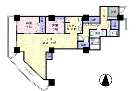 間取り図 98.69平米2LDKです