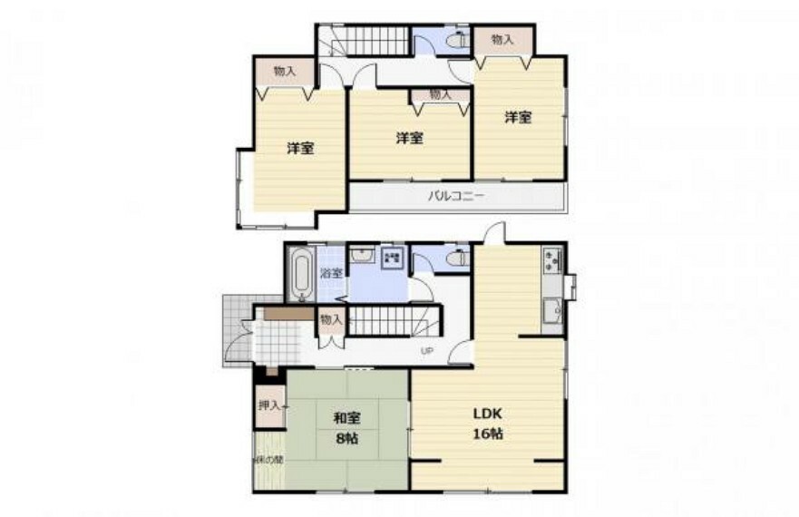 間取り図 壁付けキッチンは空間を有効活用出来て、換気もしっかりできます！