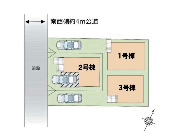 土地図面 3号棟になります。　