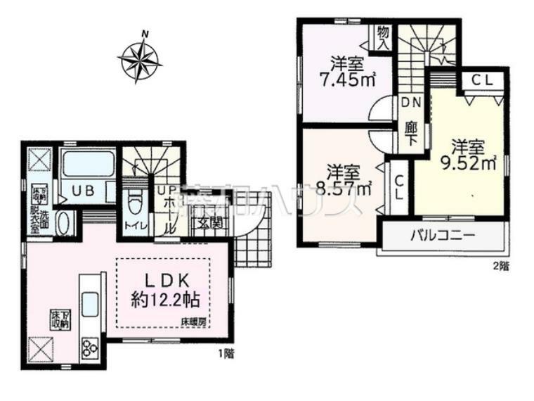 間取り図 間取図　全居室収納スペース付きです。【日野市栄町2丁目】