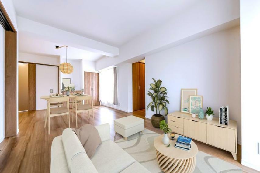 居間・リビング 【リビング】画像にある家具・床・壁紙等はCG加工によるイメージです。家具等は価格に含まれません。