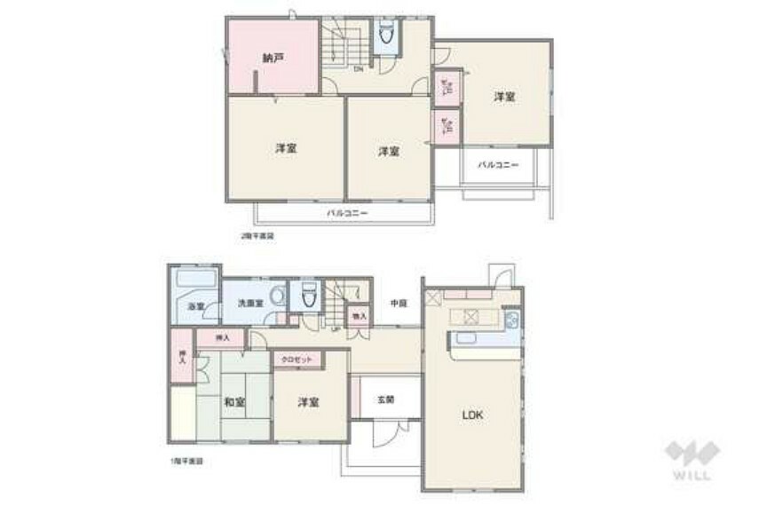 間取り図 間取りは延床面積142.32平米の5SLDK。