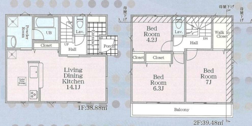 間取り図 新築戸建の3LDKは、人気の間取りとなるため、数多くの物件を取り揃えています。広いリビングルームは、家族だけでなく、知人を呼んでの食事会にも対応可能です。3部屋あるので、子供部屋にすることも可能です。
