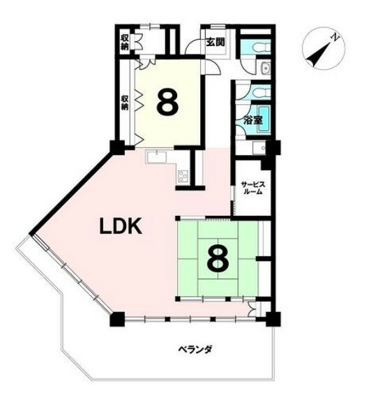 間取り図 2LDK＋サービスルーム