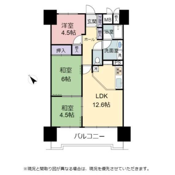 間取り図 11階最上階の3LDKのお部屋です