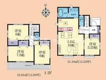 2階居室は全室6帖以上でゆったり暮らせる4LDK！収納も豊富で住空間すっきり片付きます。