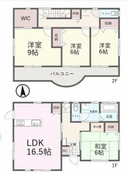 間取り図 建物面積:112.61平米、全室収納あり4LDK