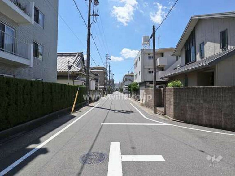 敷地の西側前面道路（北側から）