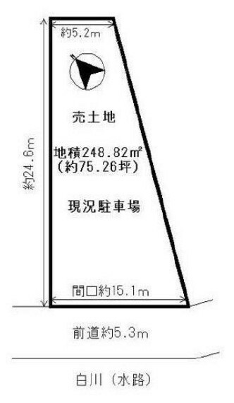 土地図面 土地約248.82平米です。