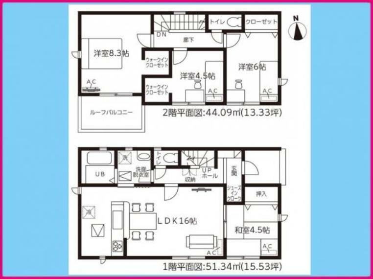 間取り図 1号棟　間取図